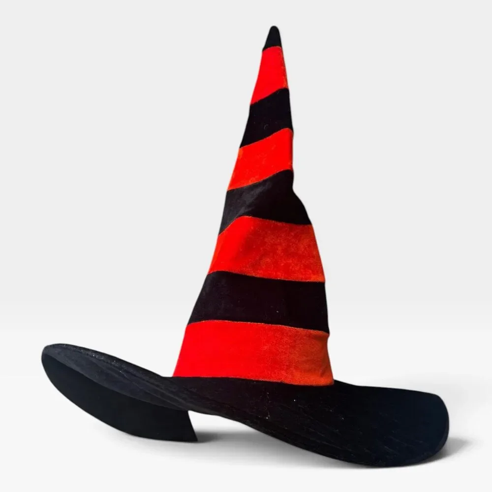 Witch’s Hat, Black & Orange Striped, Halloween, Adult Costume